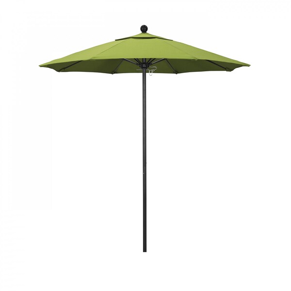 California Umbrella 7.5' Black Aluminum Market Patio Umbrella, Sunbrella Parrot 194061334300 - main
